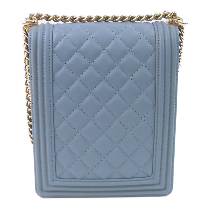 CHANEL 牛皮皮革Boy North South金扣鏈帶肩背袋-1