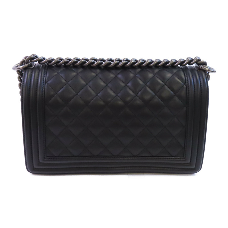 CHANEL 羊皮皮革Boy Chanel 25銀扣鏈帶肩背袋-1