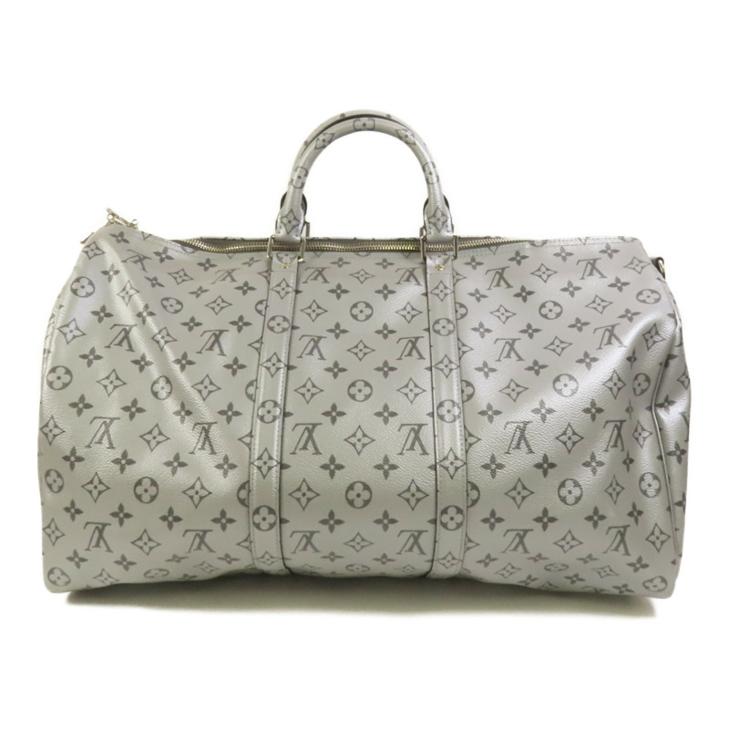 LOUIS VUITTON Mono Metallic Silver Keepall 50 Bandoulie銀扣手挽肩背兩用袋-1