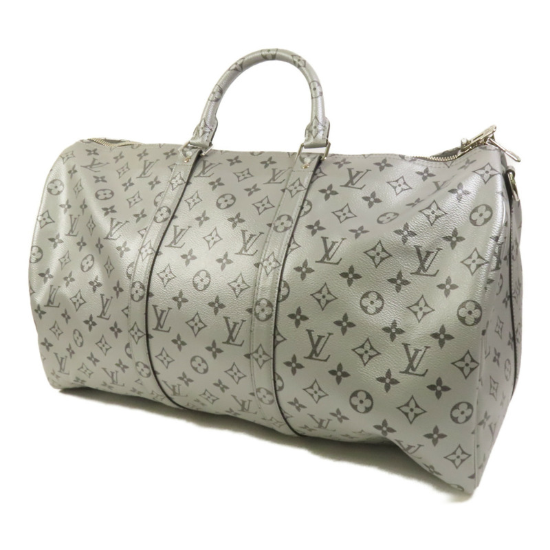 LOUIS VUITTON Mono Metallic Silver Keepall 50 Bandoulie銀扣手挽肩背兩用袋-2