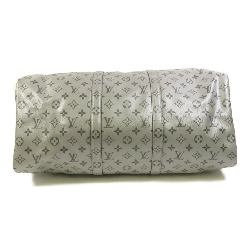 LOUIS VUITTON Mono Metallic Silver Keepall 50 Bandoulie銀扣手挽肩背兩用袋-3