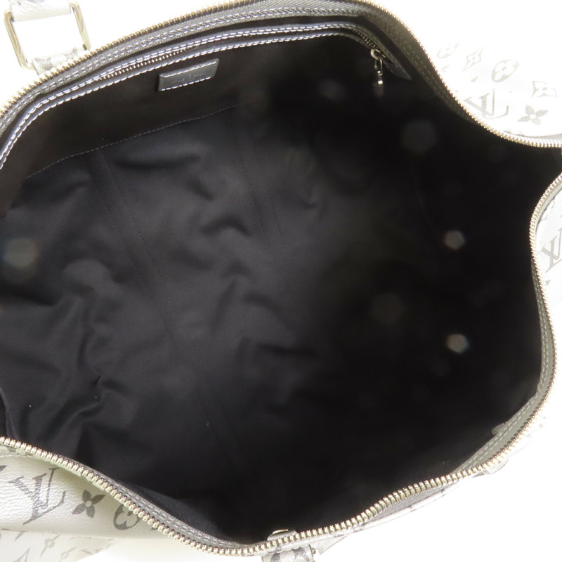 LOUIS VUITTON Mono Metallic Silver Keepall 50 Bandoulie銀扣手挽肩背兩用袋-4