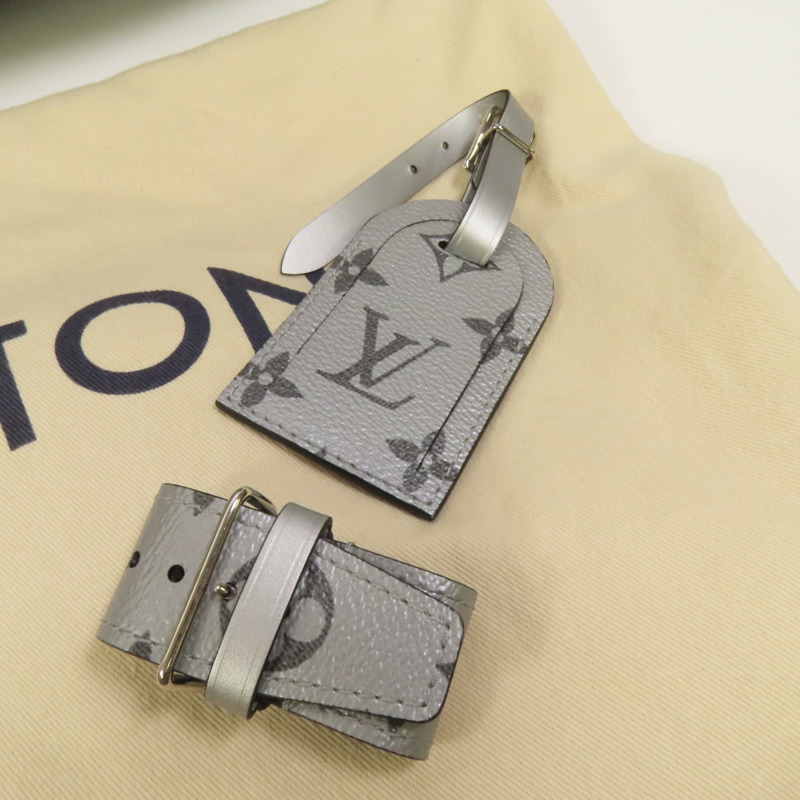 LOUIS VUITTON Mono Metallic Silver Keepall 50 Bandoulie銀扣手挽肩背兩用袋-6