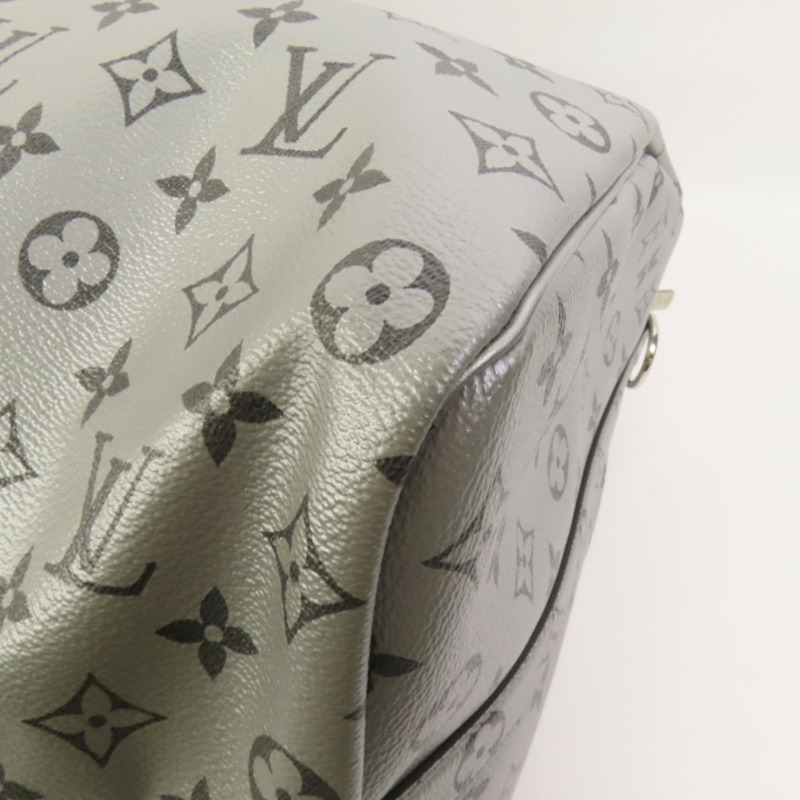 LOUIS VUITTON Mono Metallic Silver Keepall 50 Bandoulie銀扣手挽肩背兩用袋-13