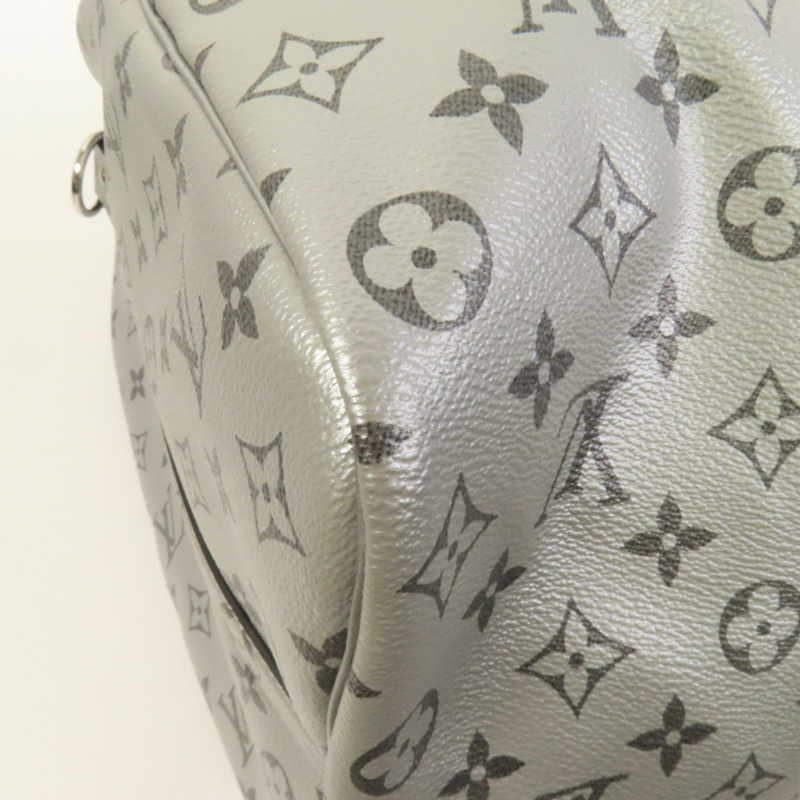 LOUIS VUITTON Mono Metallic Silver Keepall 50 Bandoulie銀扣手挽肩背兩用袋-15