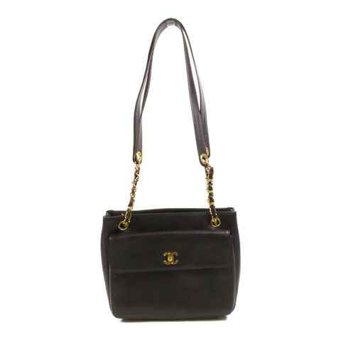 CHANEL 牛皮皮革Vintage Tote Bag金扣肩背袋