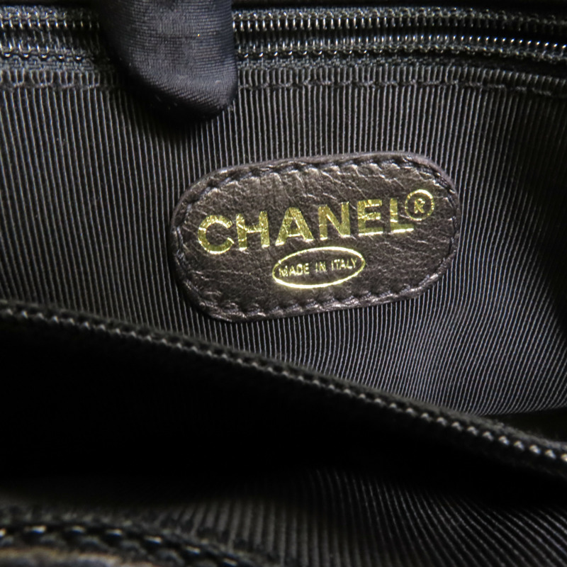 CHANEL 牛皮皮革Vintage Tote Bag金扣肩背袋-7