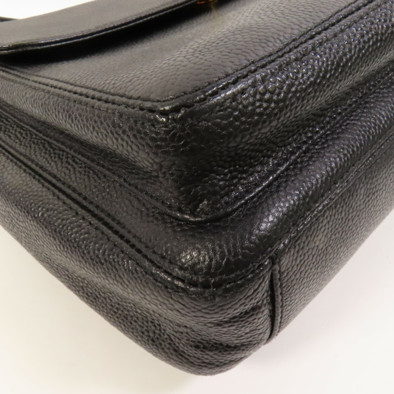 CHANEL 牛皮皮革Vintage Tote Bag金扣肩背袋-9