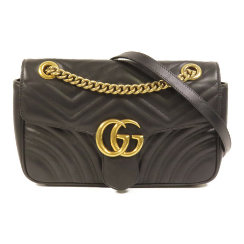 GUCCI 牛皮皮革GG Marmont金扣肩背袋