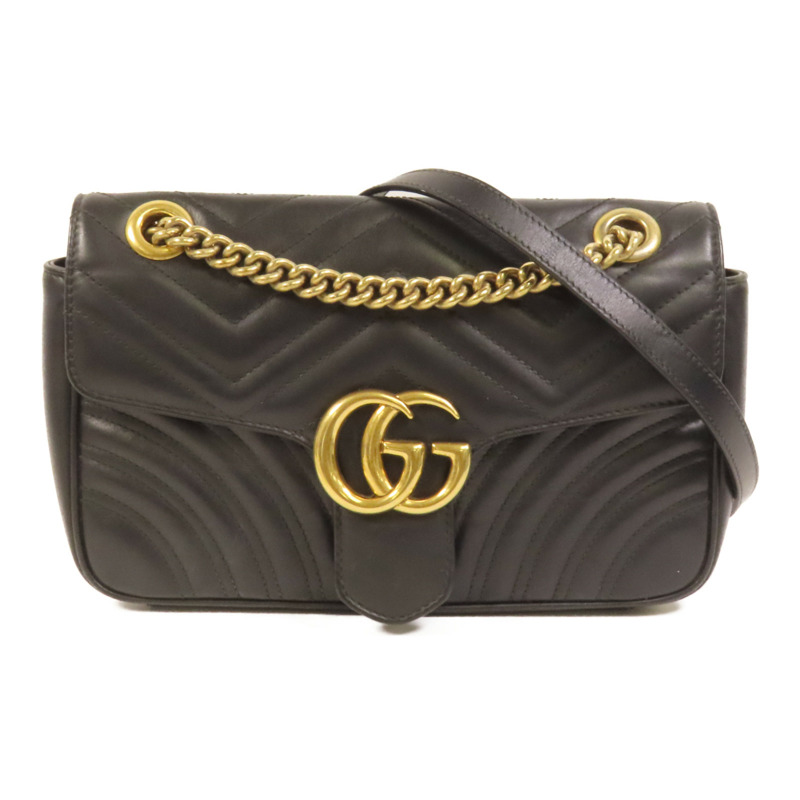 GUCCI 牛皮皮革GG Marmont金扣肩背袋-0