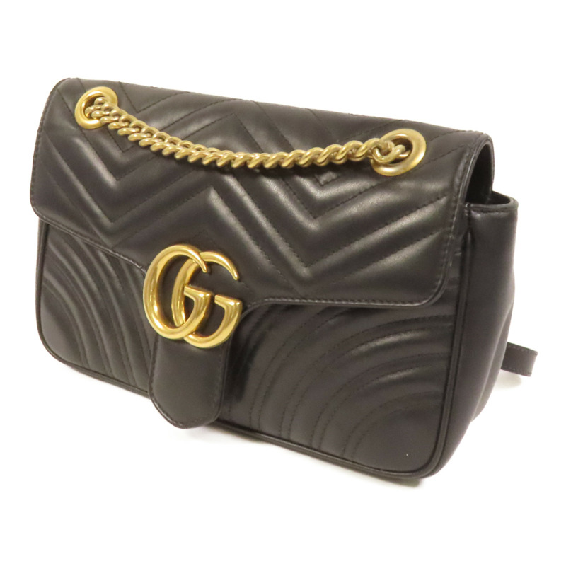 GUCCI 牛皮皮革GG Marmont金扣肩背袋-2