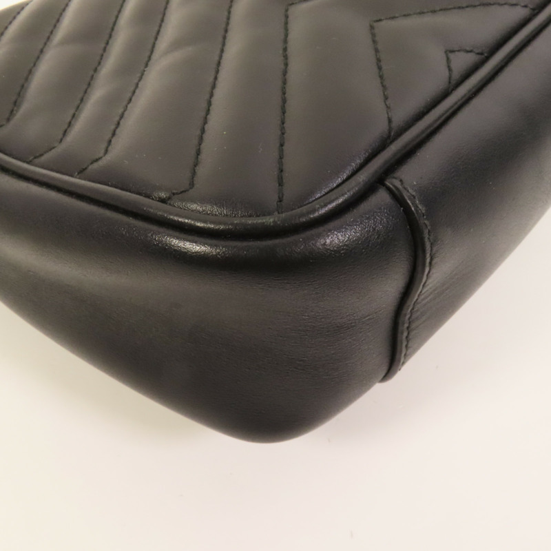 GUCCI 牛皮皮革GG Marmont金扣肩背袋-12