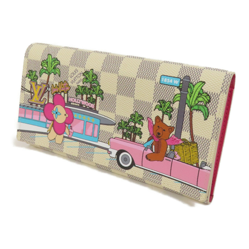 LOUIS VUITTON Damier Azur Vivienne Holiday金扣長銀包-2