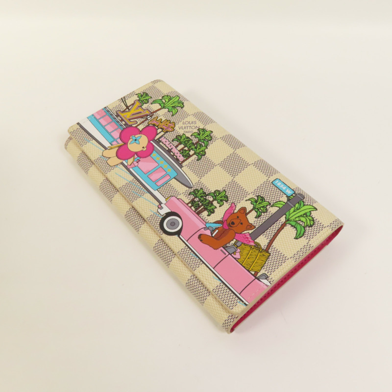 LOUIS VUITTON Damier Azur Vivienne Holiday金扣長銀包-3