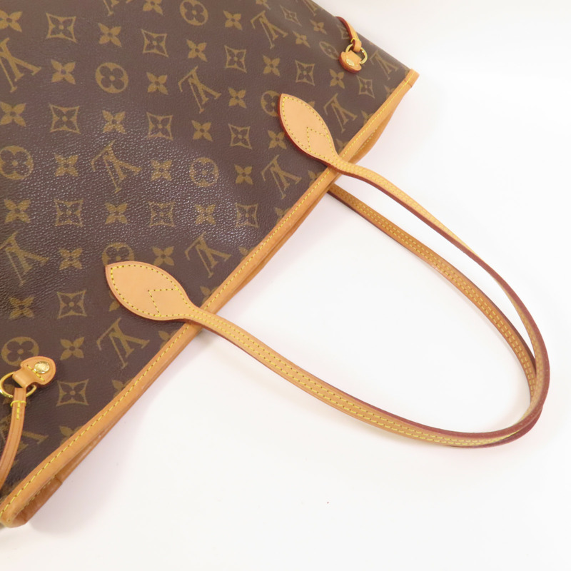 LOUIS VUITTON Monogram Neverfull MM金扣手挽袋-4
