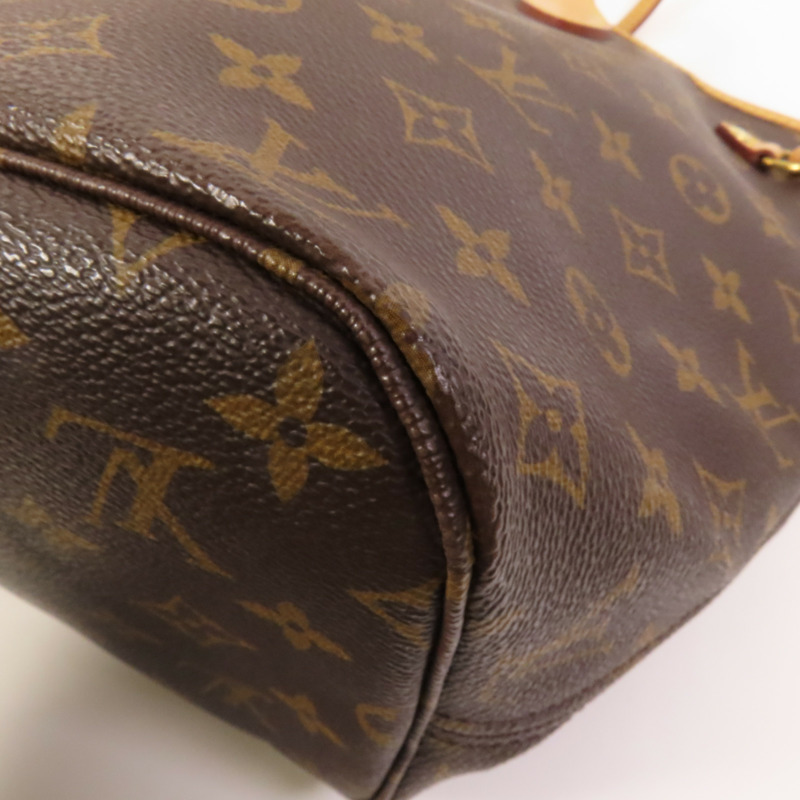 LOUIS VUITTON Monogram Neverfull MM金扣手挽袋-11