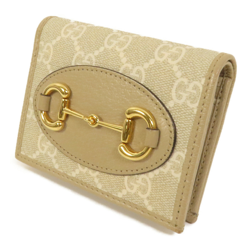 GUCCI 塗層帆布Horsebit 1955金扣錢包-2