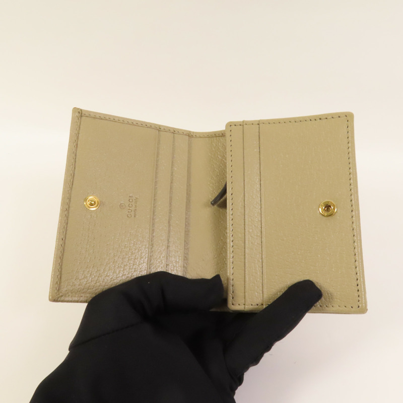 GUCCI 塗層帆布Horsebit 1955金扣錢包-7