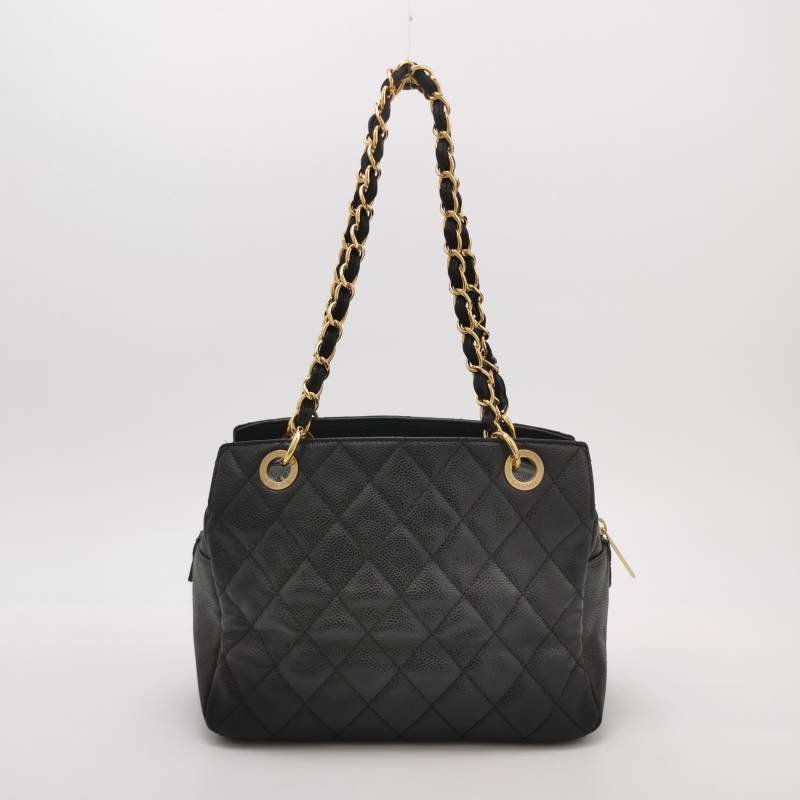 Chanel PTT小號牛皮純色菱格絎縫雙Clogo單肩包-4