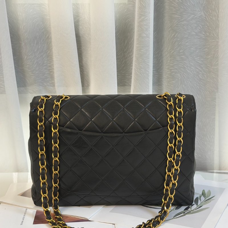 CHANEL 復古口蓋單肩包 - 黑金3開-5