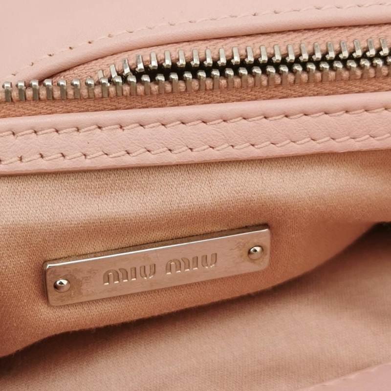 Miu Miu Miu Crystal系列羊皮毛絨珩縫鑽飾單肩包-7