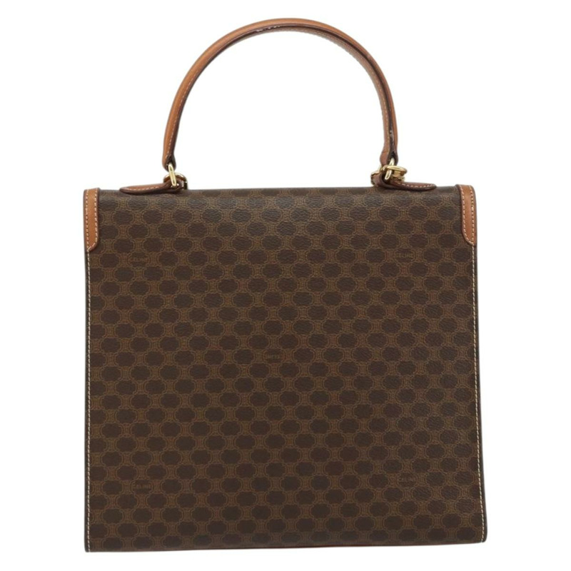 【日本直送】CELINE Macadam帆布手提包 PVC皮革 2way Brown Gold Auth am10255V-1