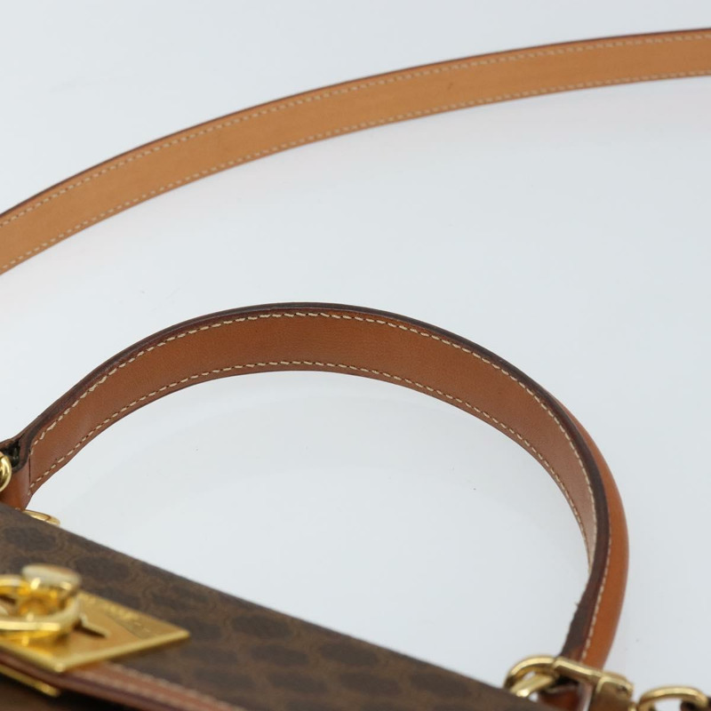 【日本直送】CELINE Macadam帆布手提包 PVC皮革 2way Brown Gold Auth am10255V-13