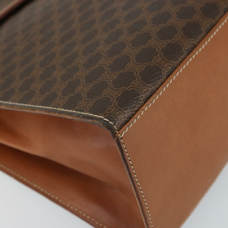 【日本直送】CELINE Macadam帆布手提包 PVC皮革 2way Brown Gold Auth am10255V-15