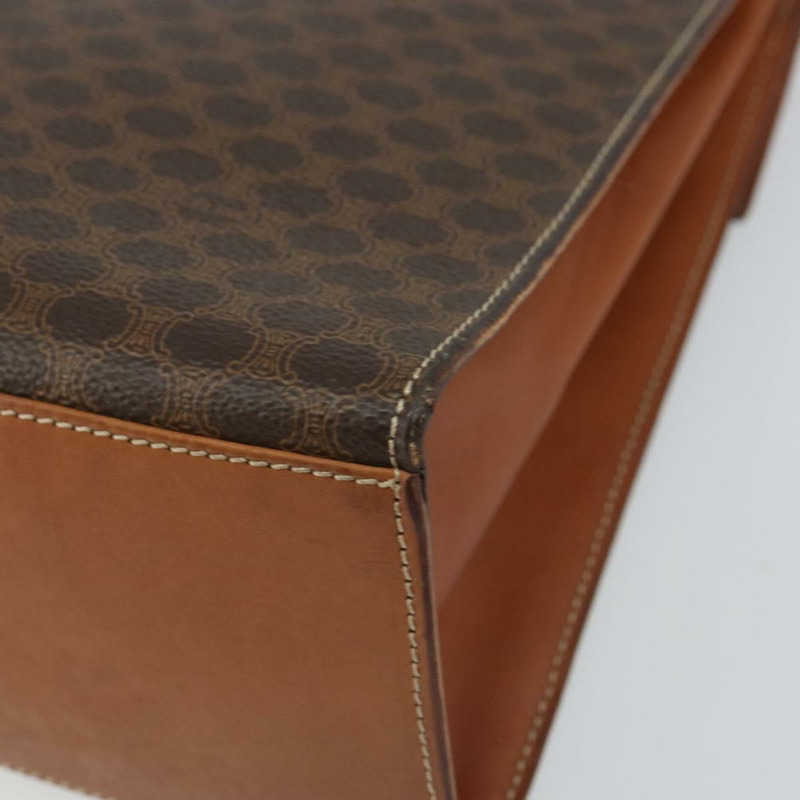 【日本直送】CELINE Macadam帆布手提包 PVC皮革 2way Brown Gold Auth am10255V-16