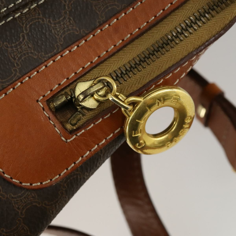 【日本直送】CELINE Macadam帆布雙肩包 PVC皮革 棕色 金色 正品 ka1291-22