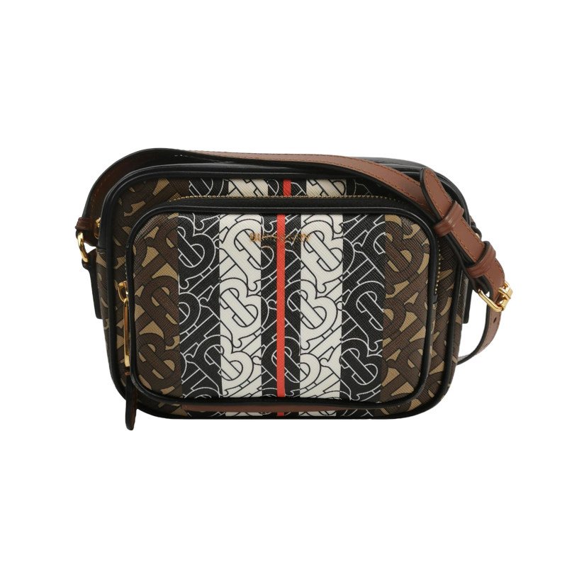 Burberry TB牛皮Monogram印花字母logo斜挎包單肩包-0