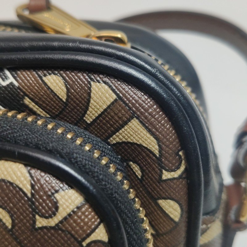 Burberry TB牛皮Monogram印花字母logo斜挎包單肩包-16