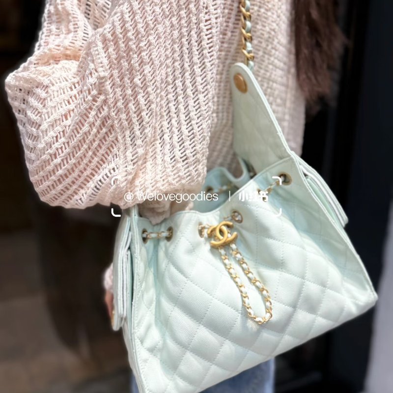 CHANEL 25 Hobo bag - 小號薄荷綠金-9