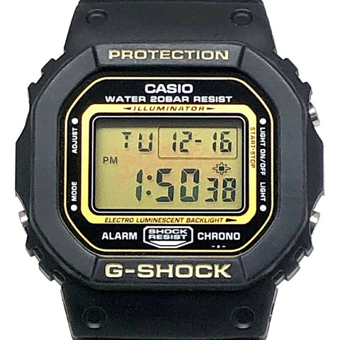 卡西歐 G-SHOCK 手錶 DW-056GM-9 金色衛士 金色衛士方形 黑色 藍龍 2002年3月發售 三國丘店