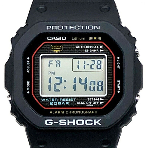 卡西歐 G-SHOCK 手錶 DW-5000R-1A 原版 G-Shock 復刻版 旋入式後蓋 無段錶圈 LED 背光 生物質塑膠 5000 系列 2024 年 12 月發售 Mikunigaoka 商店