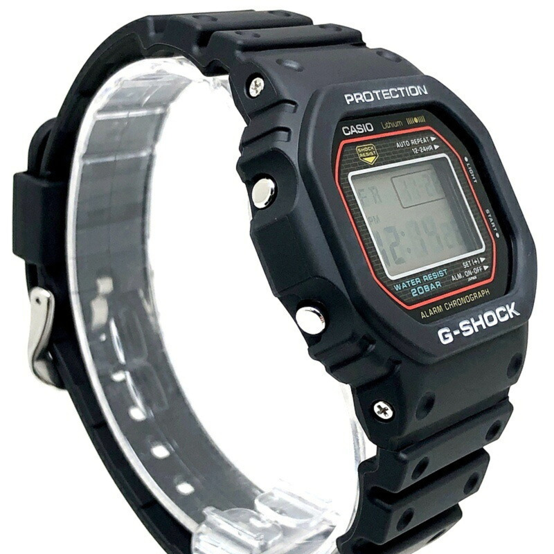 卡西歐 G-SHOCK 手錶 DW-5000R-1A 原版 G-Shock 復刻版 旋入式後蓋 無段錶圈 LED 背光 生物質塑膠 5000 系列 2024 年 12 月發售 Mikunigaoka 商店-1