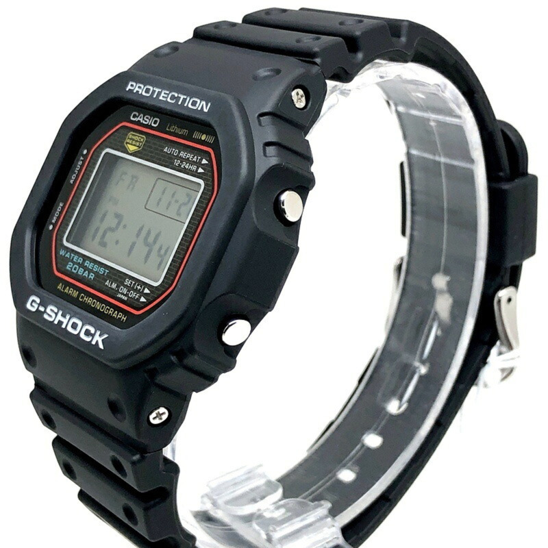 卡西歐 G-SHOCK 手錶 DW-5000R-1A 原版 G-Shock 復刻版 旋入式後蓋 無段錶圈 LED 背光 生物質塑膠 5000 系列 2024 年 12 月發售 Mikunigaoka 商店-2