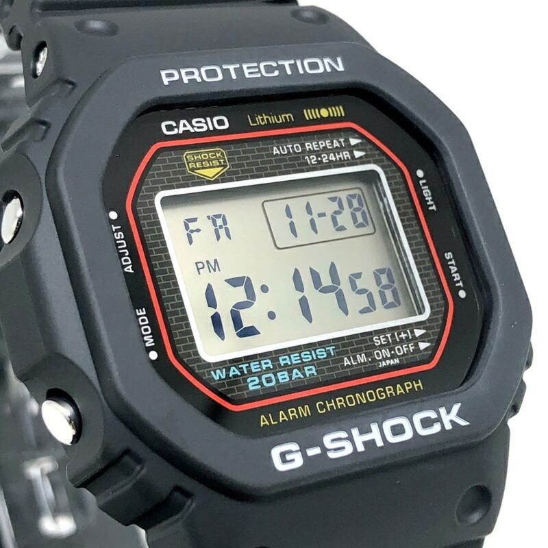 卡西歐 G-SHOCK 手錶 DW-5000R-1A 原版 G-Shock 復刻版 旋入式後蓋 無段錶圈 LED 背光 生物質塑膠 5000 系列 2024 年 12 月發售 Mikunigaoka 商店-3
