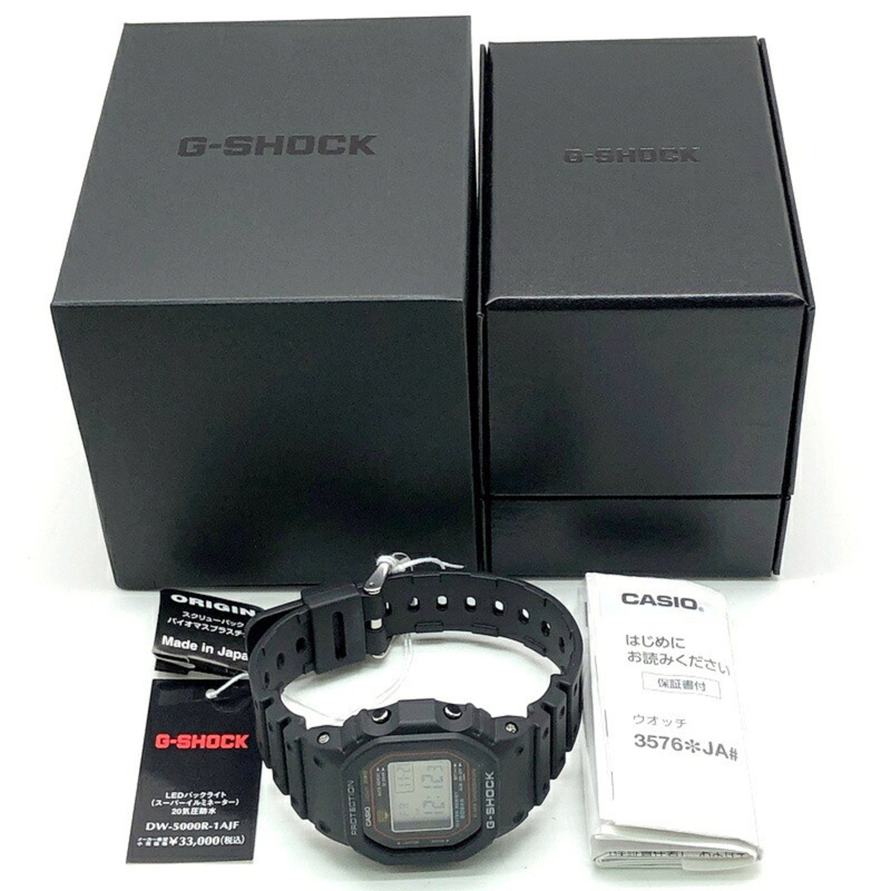 卡西歐 G-SHOCK 手錶 DW-5000R-1A 原版 G-Shock 復刻版 旋入式後蓋 無段錶圈 LED 背光 生物質塑膠 5000 系列 2024 年 12 月發售 Mikunigaoka 商店-9