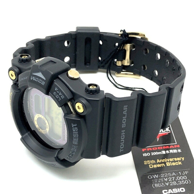 卡西歐 G-SHOCK GW-225A-1 25週年紀念版蛙人黎明黑限量版週年紀念蛙人Tough Solar金色款，2007年5月在三國丘店發售-4