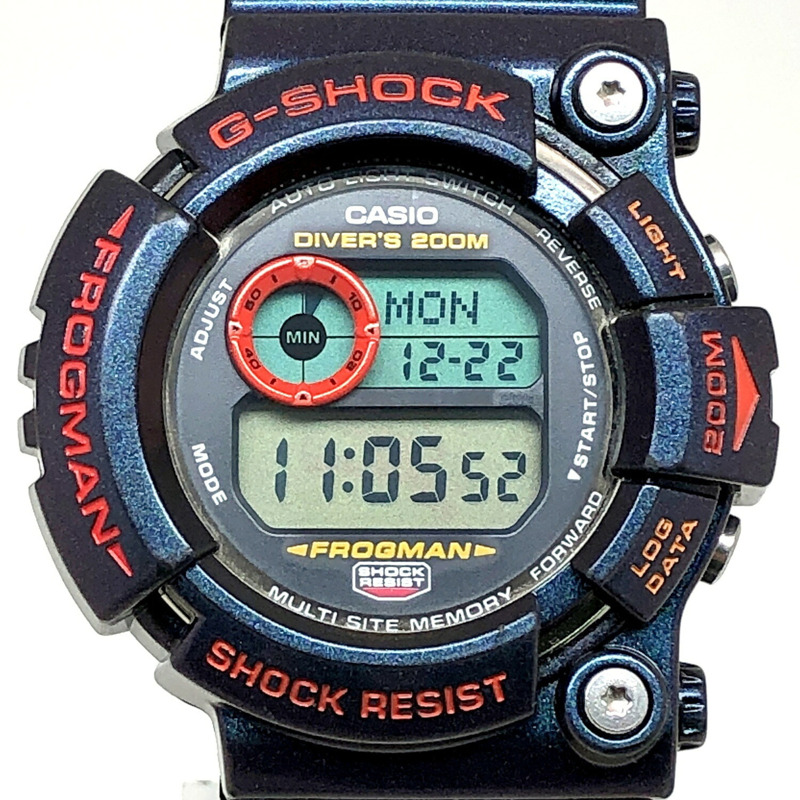 卡西歐 G-SHOCK GW-201-6 FROGMAN 毒蛙人 Majola 色 Tough Solar 太陽能偏光塗層 Masked EL 背光,2001 年 8 月發售,Mikunigaoka 專賣店-0
