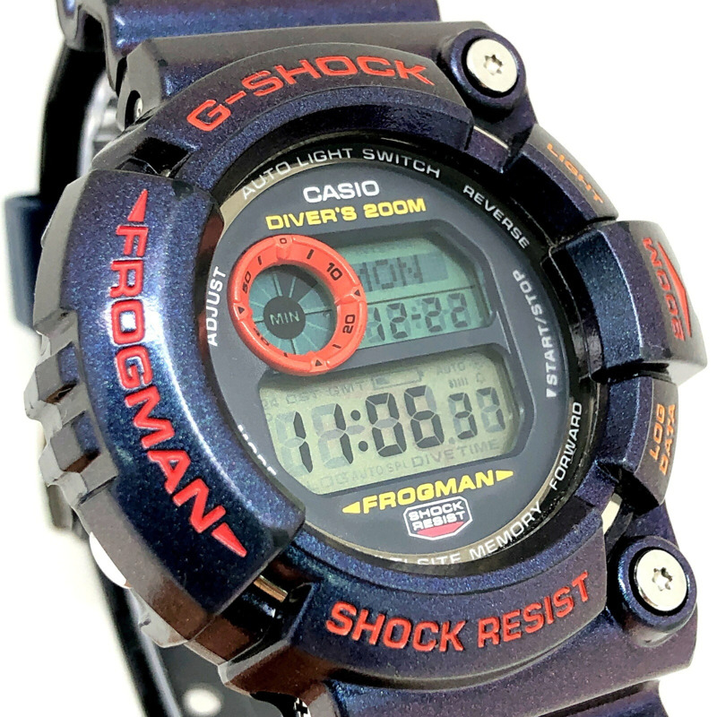 卡西歐 G-SHOCK GW-201-6 FROGMAN 毒蛙人 Majola 色 Tough Solar 太陽能偏光塗層 Masked EL 背光,2001 年 8 月發售,Mikunigaoka 專賣店-3