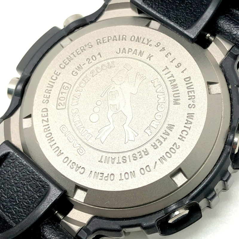 卡西歐 G-SHOCK GW-201-6 FROGMAN 毒蛙人 Majola 色 Tough Solar 太陽能偏光塗層 Masked EL 背光,2001 年 8 月發售,Mikunigaoka 專賣店-7