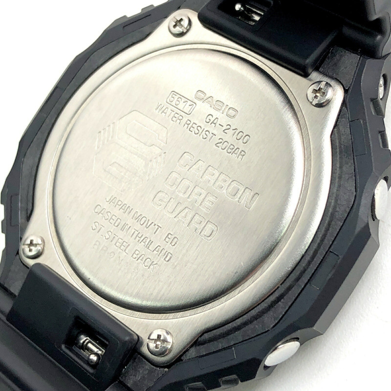 卡西歐 G-SHOCK GA-2100-1A3 霓虹點綴系列八角形腕錶,橡木色錶殼,黑色/綠色指針/數位雙顯,雙 LED 背光,2022 年 2 月發售,Mikunigaoka 專賣店販售。-7
