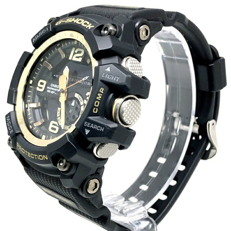卡西歐 G-SHOCK 手錶 GG-1000GB-1A MUDMASTER 黑金配色 Mudmaster 雙感應器款,具備指南針和溫度測量功能,LED 背光,指針/數位雙顯,2016 年 7 月發售,Mikunigaoka 專賣店有售。-2