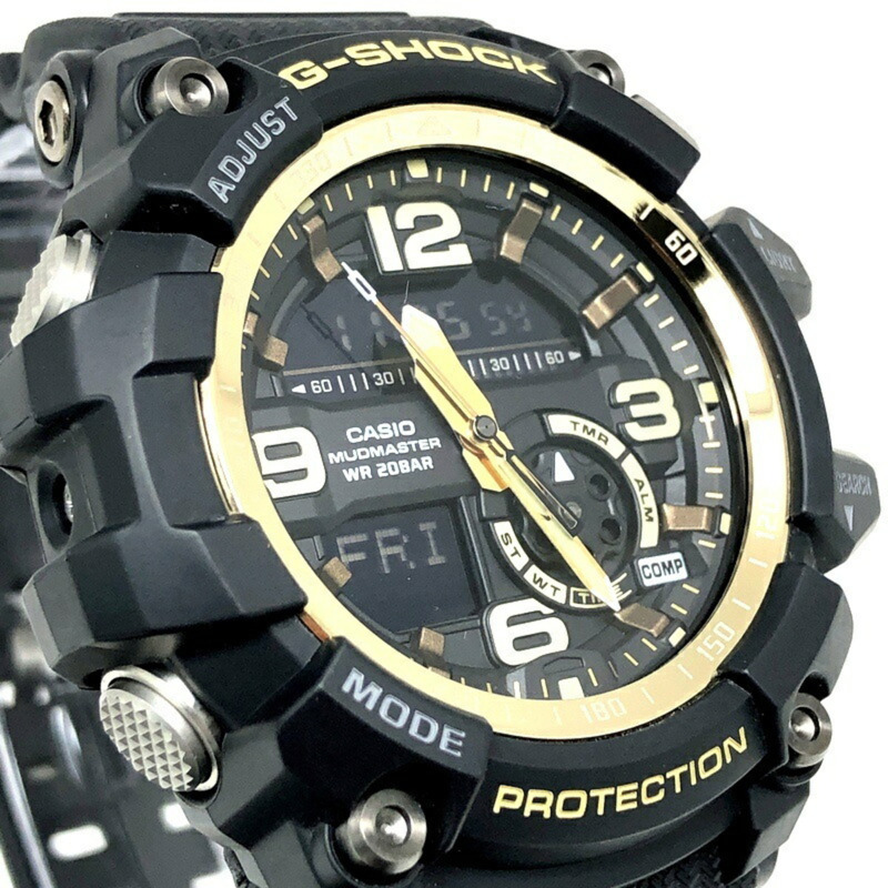 卡西歐 G-SHOCK 手錶 GG-1000GB-1A MUDMASTER 黑金配色 Mudmaster 雙感應器款,具備指南針和溫度測量功能,LED 背光,指針/數位雙顯,2016 年 7 月發售,Mikunigaoka 專賣店有售。-3