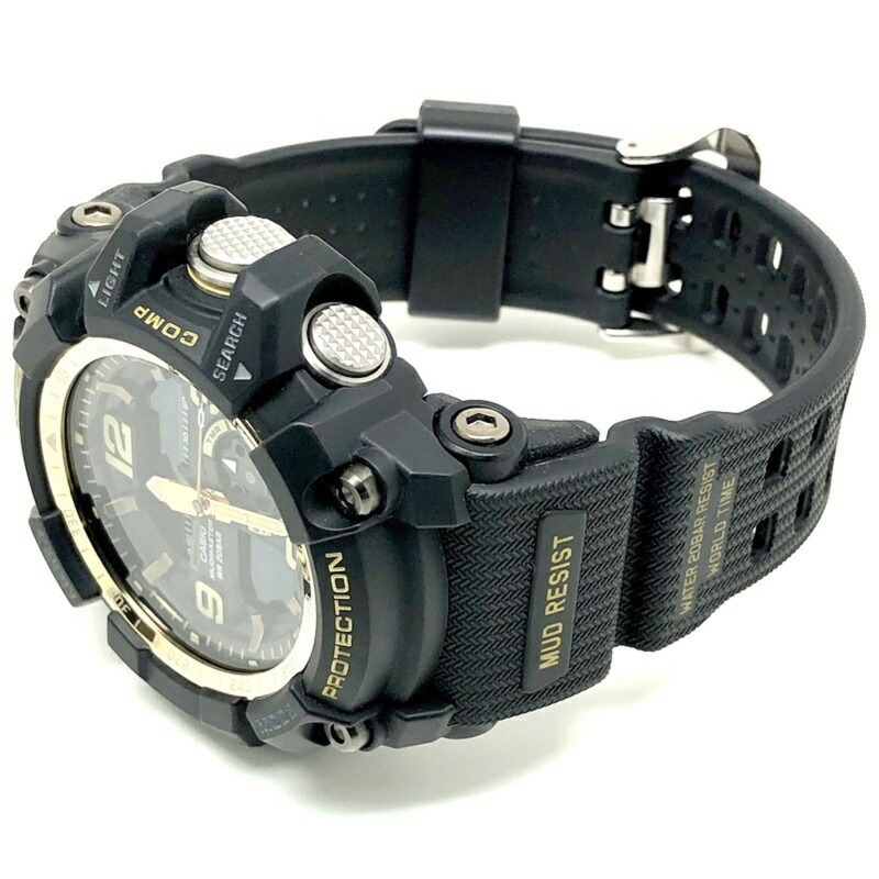 卡西歐 G-SHOCK 手錶 GG-1000GB-1A MUDMASTER 黑金配色 Mudmaster 雙感應器款,具備指南針和溫度測量功能,LED 背光,指針/數位雙顯,2016 年 7 月發售,Mikunigaoka 專賣店有售。-4