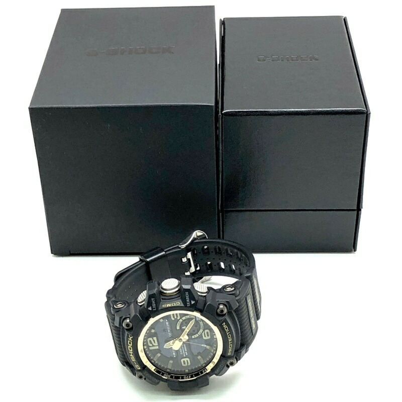 卡西歐 G-SHOCK 手錶 GG-1000GB-1A MUDMASTER 黑金配色 Mudmaster 雙感應器款,具備指南針和溫度測量功能,LED 背光,指針/數位雙顯,2016 年 7 月發售,Mikunigaoka 專賣店有售。-9