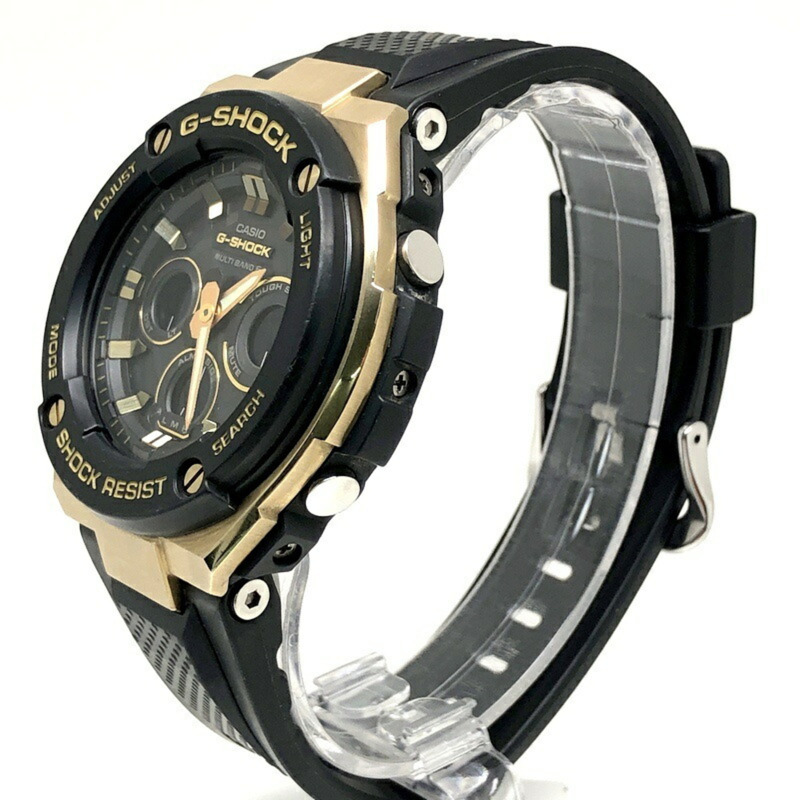 卡西歐 G-SHOCK 手錶 GST-W300G-1A9 G-STEEL 中型錶款 電波太陽能 雙 LED 照明 黑金配色 指針/數位雙顯 2017 年 6 月發售 Mikunigaoka 專賣店-2