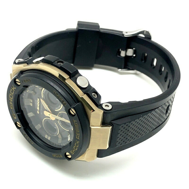 卡西歐 G-SHOCK 手錶 GST-W300G-1A9 G-STEEL 中型錶款 電波太陽能 雙 LED 照明 黑金配色 指針/數位雙顯 2017 年 6 月發售 Mikunigaoka 專賣店-4